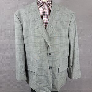 OAK HILL Men's Sport Coat Blazer Two Button‎ Gray Plaid Polyester Size 4XL